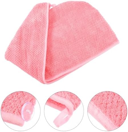 ibasenice Plush Salon Dry Hair Hat Wrap with Button for Wet Hair - Image 7