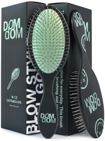 Dom Dom Detangling Brush, Dry & Wet Detangler, All Hair Types, Green by DomDomHair