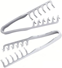 2-in-1 Texture Comb, Volumizing Wide & Fine-Toothed Hair Comb - Anti-Frizz Fluffy Styling Tool for Men Women, Portable Lightweight Design with Non-Slip Grip, Suitable for All Hair Types (2 Pack, Grey) by YRAKOZIN