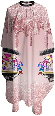 Barber Cape Hello Glitters Gorgeous Eyelash Pink Salon Apron Hair Cutting Cape Barbershop Kits For Women-55''X66'' - Image 3