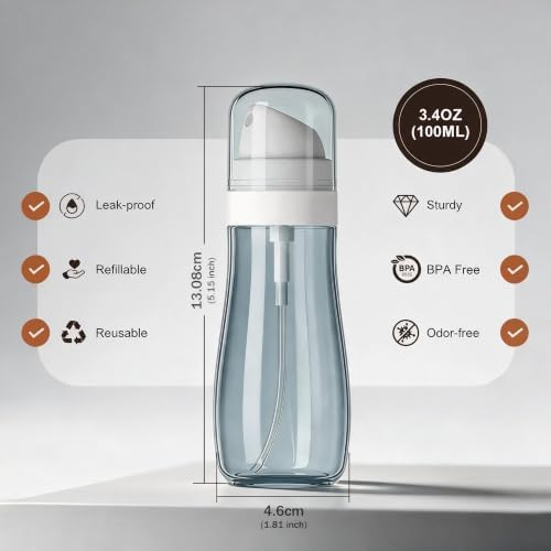 Yolaist 2 Pack Travel Spray Bottle 3.4oz, Fine Mist Sprayer- Light Gray - Image 2