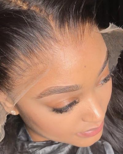 BEEOS 13x6 SKINLIKE Real HD Lace Frontal Wig, 250% Density Ultra-fitted Cap Design 0.10mm Ultra-thin Invisible Lace Pre-Plucked Bleached Knots Straight Human Hair Wig 26 Inch by BEEOS