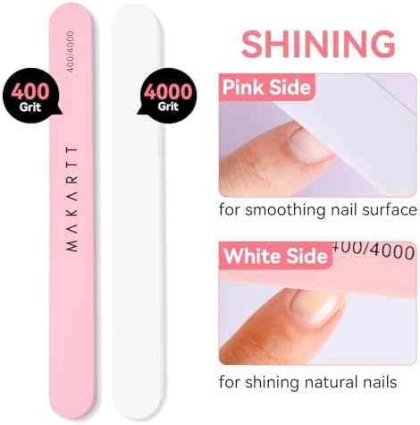 Makartt Nail File and Buffer Set, Pink Basic Prep Kit with Cuticle Clipper, Trimmer, Pusher, Brush, Manicure Care Kit for Natural and Acrylic Nails (7pcs) - Image 4
