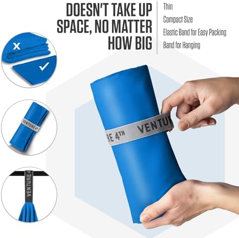 VENTURE 4TH Quick Dry Microfiber Towel for Camping & Gym - Blue Large - Image 7