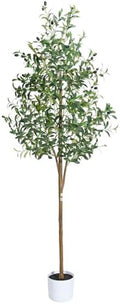 Olive Tree 6FT Fake Tree Faux Plants Indoor with Pot Artificial Tree Nearly Natural Olive Branches and Fruits for Living Room Home Office Decorations by Sillaff