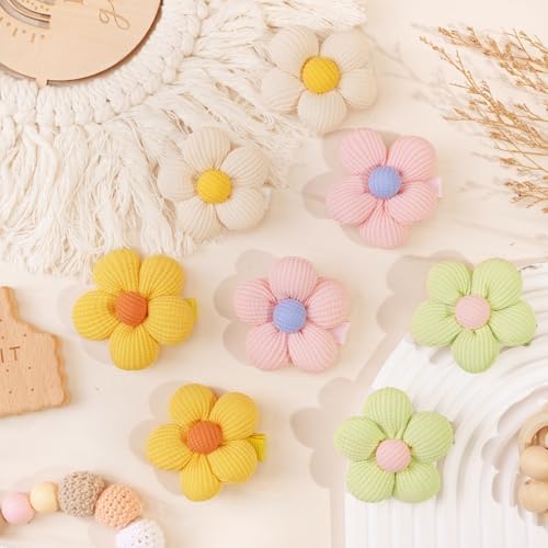 JOYOYO 16Pcs Set 3D Puff Flower Hair Clips - Adorable Gentle Puff Soft Hair Accessories for Baby Girls, Kids Child and Teens - Image 6