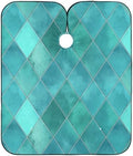 Blueangle Teal Watercolor Geometric Plaid Barber Cape Waterproof Salon Hairdresser Cape with Adjustable Snap Closure, Perfect for for Men Salon and Home Use by Blueangle
