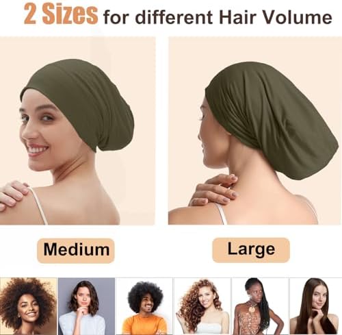 Satin Bonnets for Sleeping Adjustable Silk Lined Bonnet Sleep Cap Hair Wrap - Image 2