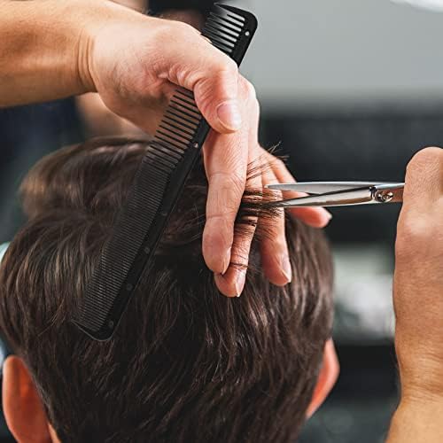 Leinuosen 12 Pcs Carbon Fine Cutting Comb for Salon Hairdressing, Heat Resistant Barber Comb (Black) - Image 3