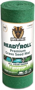 Petramax ReadyRoll Biodegradable Kentucky Grass Seed Mat for Southern Lawn (108 ft.) 3-in-1 Grass Seed Rolls w/Mulch & Fertilizer - Perennial Rye, Tall Fescue Blend - Heat Tolerant Lawn Repair Patch by PetraMax