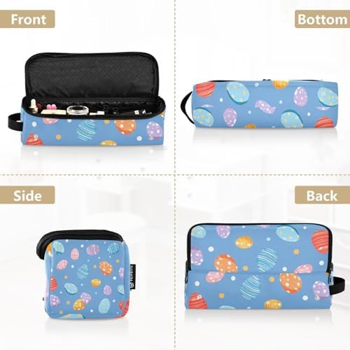 Hair Tools Travel Bag with Heat Resistant Mat 2-in-1 Hot Tools Travel Bag Organizer Flat Curling Iron Travel Case for Straightener Blue Polka Dot Easter Egg - Image 5