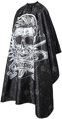 64x56 Inch Professional Barber Cape for Men - Waterproof Hair Cutting Cape with Elastic Neck & Adjustable Closure, Salon Grade Styling Cape (Black) - Image 4