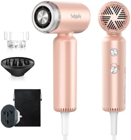 Dual Voltage Travel Hair Dryer, High-Speed Ionic Blow Dryer by SUPGALIY