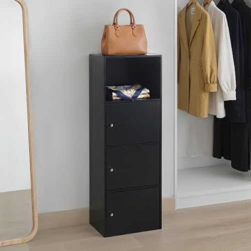 Convenience Concepts Xtra-Storage 3 Door Cabinet in Black Wood Finish - Image 2