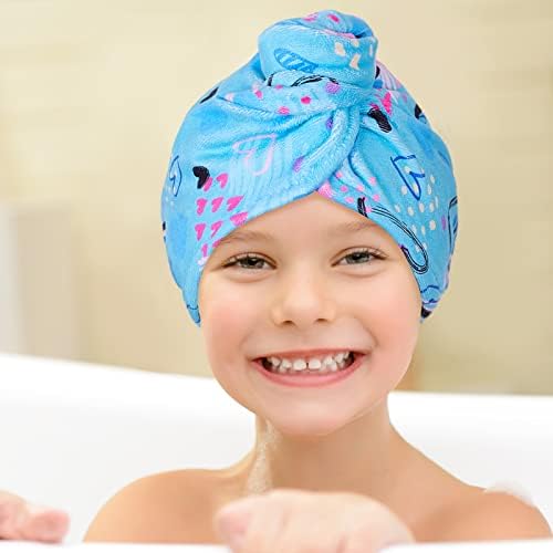 Basumee Microfiber Hair Towel Wrap for Kids Girls, Ultra Absorbent, 2 Pack - Image 5