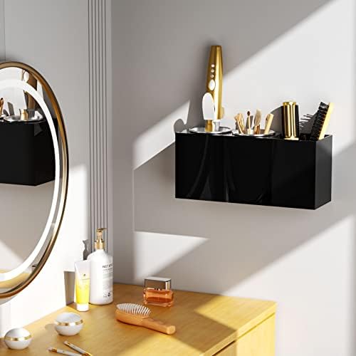 NIUBEE Hair Tool Organizer Wall Mount, Hair Dryer Holder for Bathroom,Black - Image 4