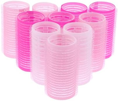 Pink Self Grip Hair Rollers - 10pc Gentle Grip Hair Roller Set for Women - Image 2