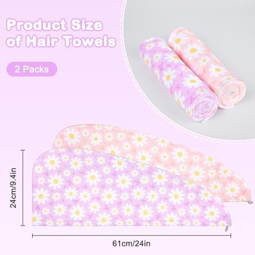 FIOBEE Microfiber Hair Towel Wrap for Kid Girls Rapid Drying Hair Turbans - Image 6