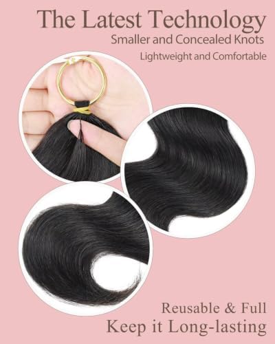 18 Inch Human Crochet Hair for Black Women, Feather Human Hair Extensions 55g 40 Strands, Miracle Look Hair Bundles, Soft Lightweight Small Knots Body Wave Texture for Protective Styles - Image 3