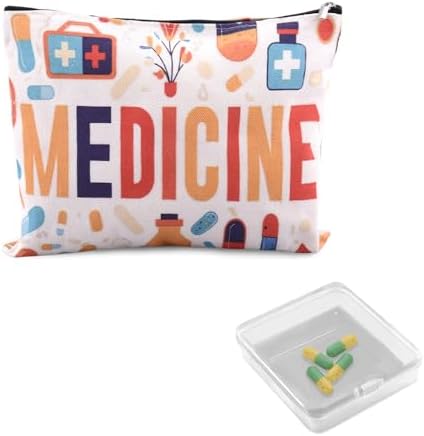 Travel Medicine First Aid Pouch Portable Medication Organizer Pouch Pharmacy Doctor Nurse Gift Bag for Hospital Patient Woman Small Pill Box Travel Case Med Container Pharmacist Accessories for Work by Unknown