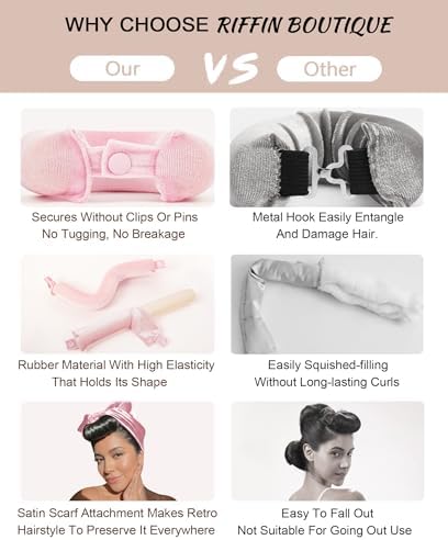 Classic Heatless Curls Overnight Rods No Heat Hair Curlers to Sleep in Foam Soft Hair Rollers for Thick & Long Hair Blowout Look, Heatless Flexible Curling Rod Set with Satin Wrap for Sleeping - Image 6