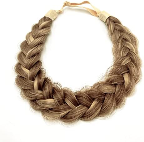 Synthetic Hair Braided Headband Classic Wide Strands Wedding Disorderly Fluffy Braids Wig Band Women Beauty Accessory - Image 5