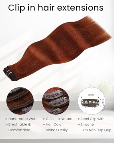 Laavoo Clip in Human Hair Extensions Add Volume 5Pcs Silky Straight - Image 3