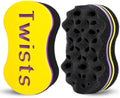 2Pcs Yellow Curl Sponge Set for Men & Women - Small Holes Design, Two-Sided for Natural and Black Hair Styles, Twist Sponge Brushes by SUPAZE