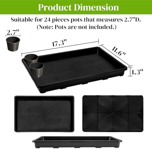 ZAVOOS 6 Pack Nursery Potting Trays with No Drain Holes - Image 2