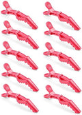 10pcs/set Croc Clips Transparent Plastic Hairdresser Clip Hair Styling Sectioning Barrettes Professional Non Slip Alligator Clip Salon DIY Accessories(10pcs-Watermelon Red) by Liasun