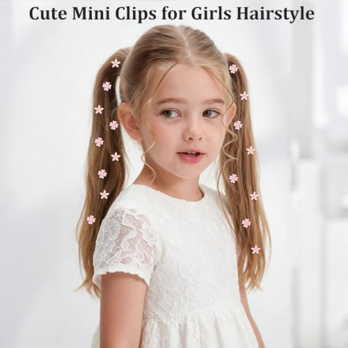 Light Pink Mini Flower Hair Clips Cute&Wedding Hair Accessories - Image 4