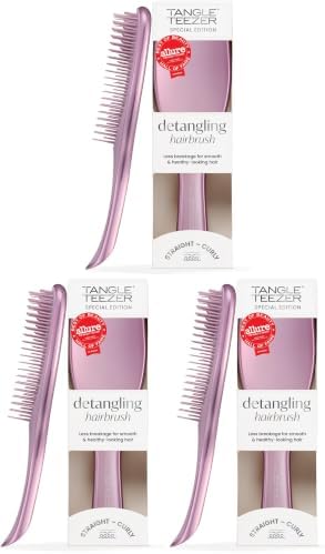 Tangle Teezer Chrome Ultimate Detangler Brush for Wet & Dry Hair, Eliminates Knots & Reduces Breakage for Straight to Curly Hair Types, Mauve (Pack of 3) by TangleTeezer