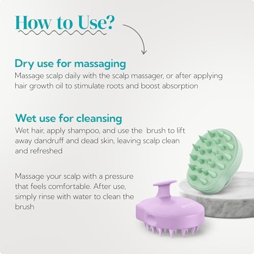 HEETA 2-Pack Large Scalp Massager Scrubber Shampoo Brush for Hair Growth - Image 5