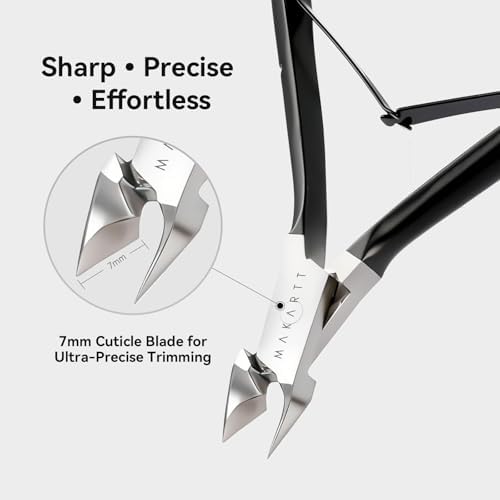 Makartt 3-Pack Black Cuticle Nipper Set, Pusher & Nail Trimmer - Image 3