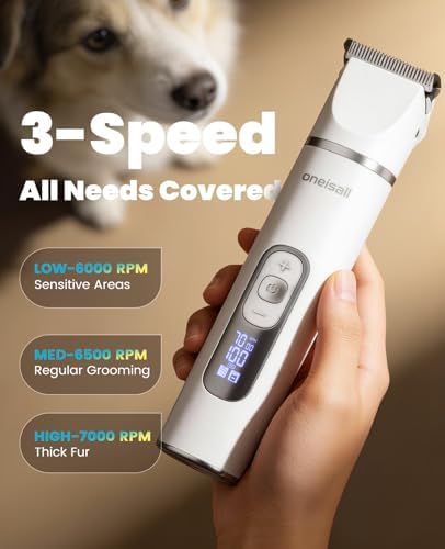 oneisall 4 in 1 Dog Grooming Kit with LCD Display (White) - Image 4