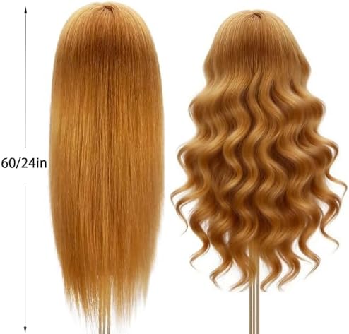80% Human Hair Mannequin Head 26-28"Doll Head for Hair Hairdresser Practice - Image 6