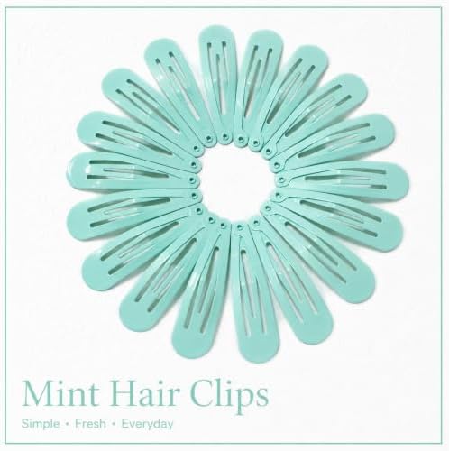 Light Green Hair Clips, 2 Inch Metal Snap Clips 40 Pack - Image 3