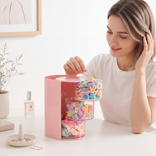 Hair Accessories Organizer with 100 Baby Ties 50 Clips 10 Satin Hair Ties - Image 6