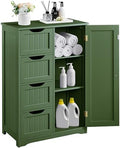 Yaheetech Small Bathroom Storage Cabinet with 4 Drawers & Door, Green by Yaheetech