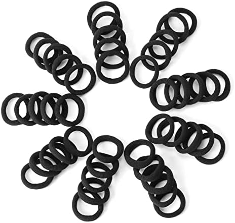 100Pcs Black Baby Hair Ties, Soft Cotton Hair Elastics Ponytail Holders - Image 3