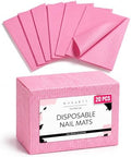 Makartt 20 Pcs Pink Disposable Nail Mats, Waterproof by Makartt