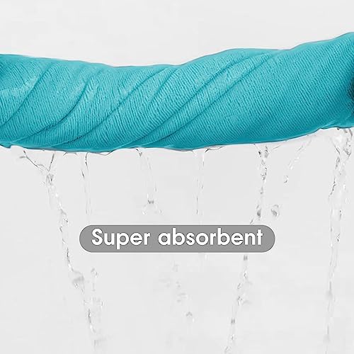 JML Large Microfiber Bath Towels Set, 2 Pack, 30" x 60", Aquamarine - Image 4