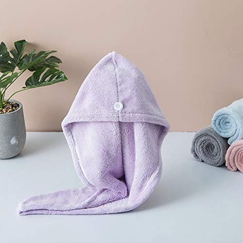 Microfiber Hair Drying Wrap Towel for Women Turban Fast Dry Purple - Image 2