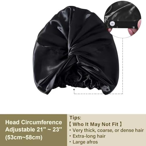 ZIMASILK 22 Momme 100% Mulberry Silk Bonnet for Sleeping Women, Black - Image 5