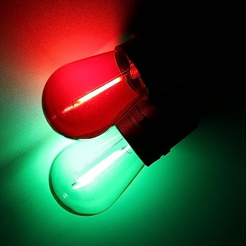S14 LED E26 1W String Light Replacement Outdoor Bulbs, Red Green, 15-Pack - Image 5