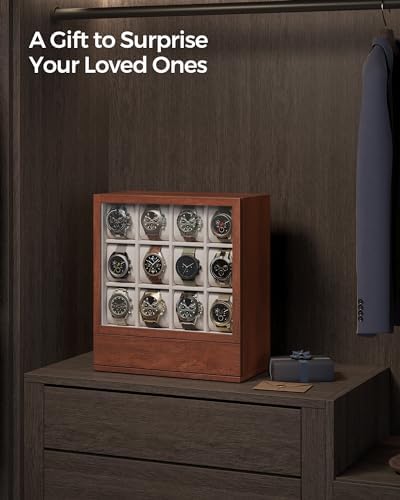 SONGMICS 12 Watch Display Case, Watch Box with Hidden Storage - Image 6