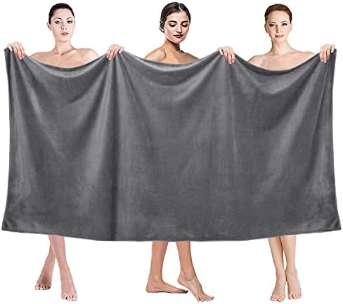 JML Bath Sheet Towels Set of 2, 40" x 80", Grey - Image 3