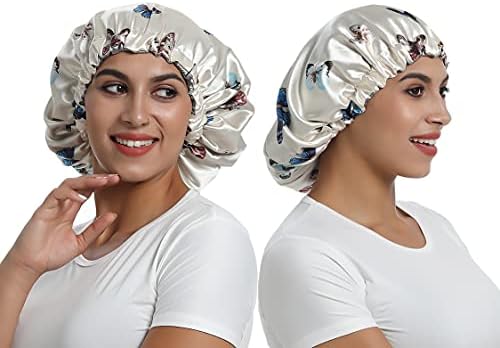 Satin Bonnet Silk Sleep Cap,Hair Bonnet for Braids Curly Hair - Image 4