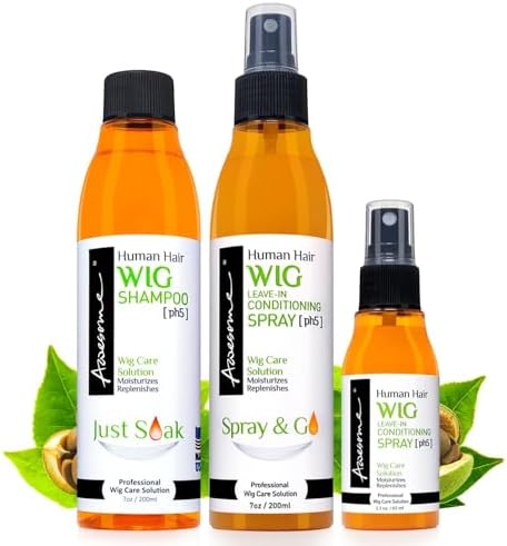 Awesome Human Hair Wig Care Kit, Shampoo & Conditioner Spray, 3-Pack by Awesome