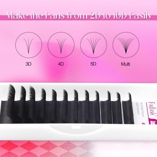 FADLASH Easy Fan Lash Extensions C D Curl Blooming Volume Eyelash Extensions 8-25mm Volume Lashes Self Fanning Eyelashes Extensions Supplies Lash Tray (0.07D, 14mm) - Image 5